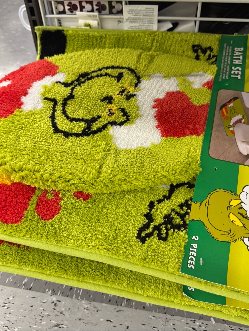 Dr. Seuss The Grinch Kids Bath Mat Set - Lime Green